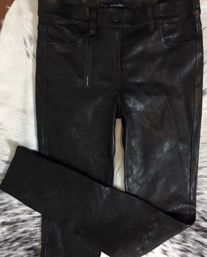 J BRAND LEATHER PERFECT TIGHT SKINNY PUSH UP PANTS