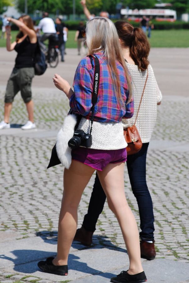 pantyhose outdoors