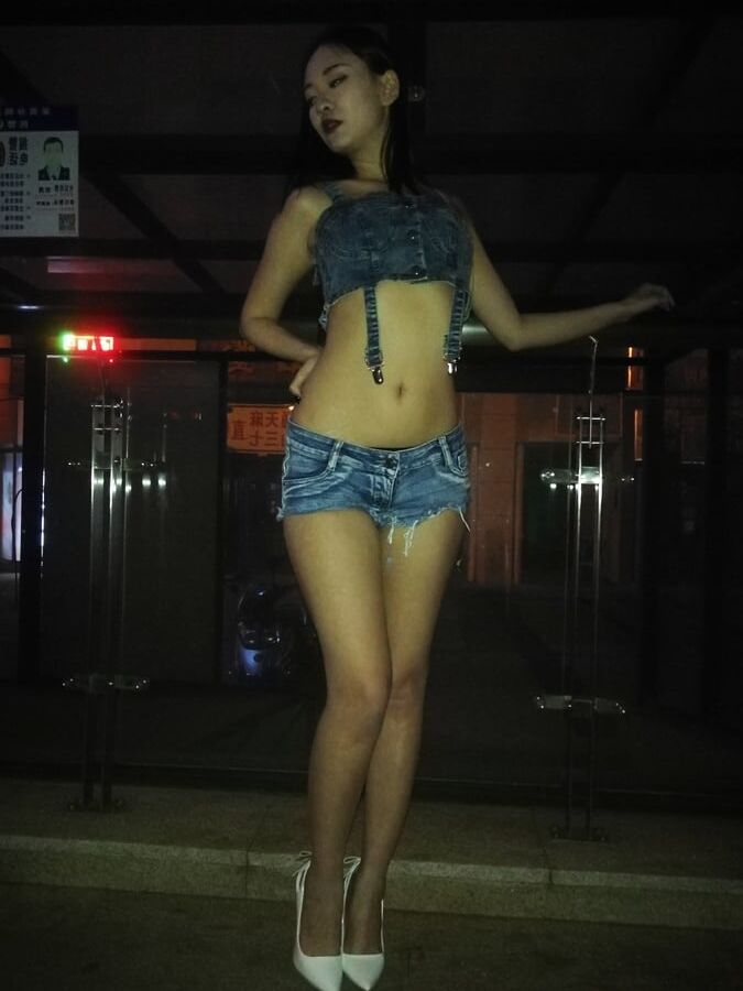 Chinese girl flashing in public