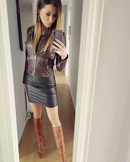 Woman completely in leather - by Redbull