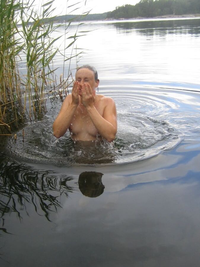 Nude swimming