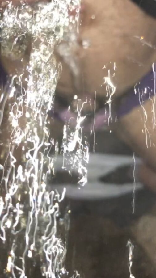 Purple panty pissing