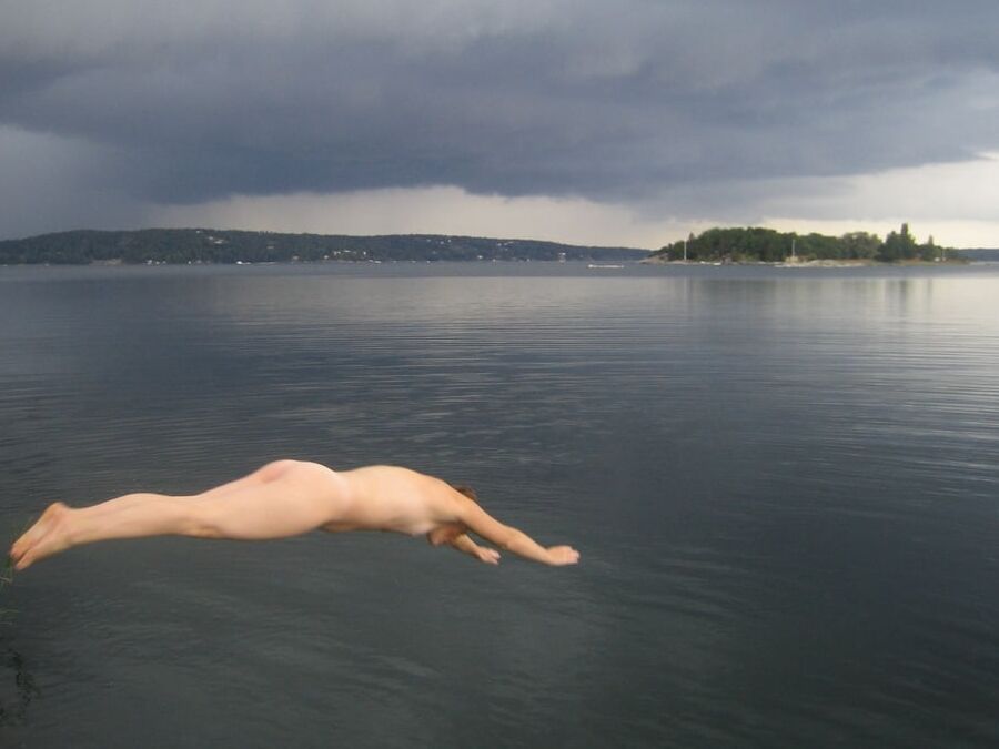Nude swimming