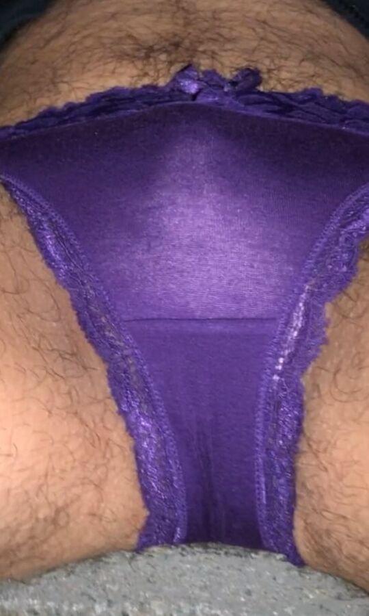 Purple panty pissing