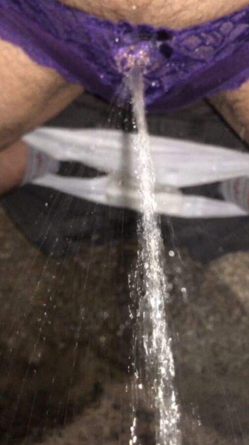 Purple panty pissing