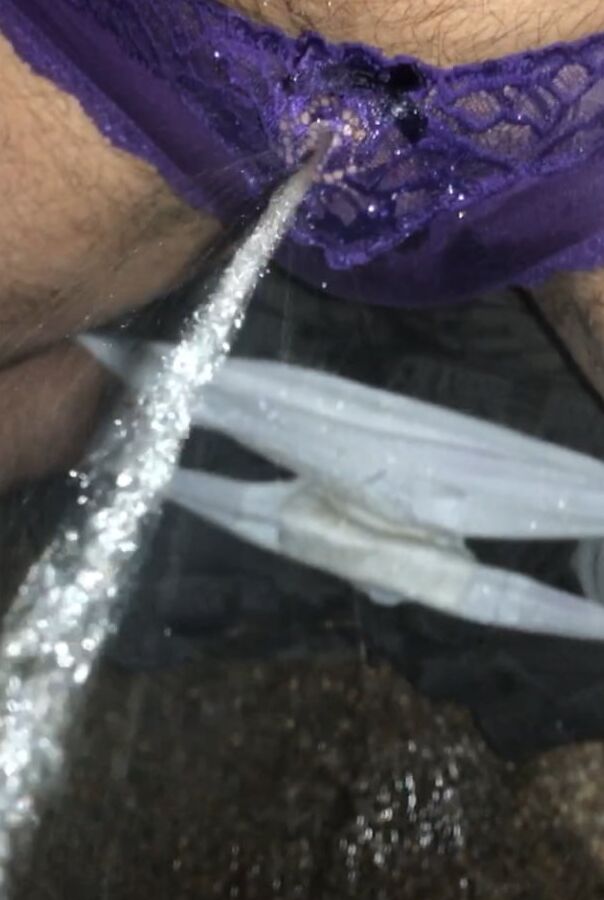 Purple panty pissing