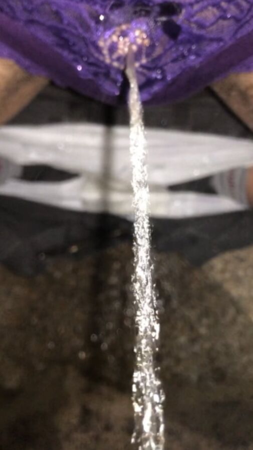 Purple panty pissing