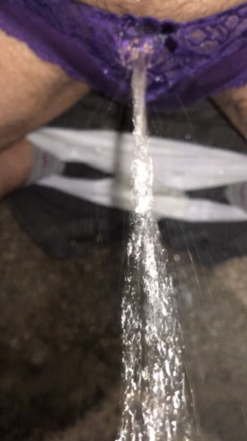 Purple panty pissing