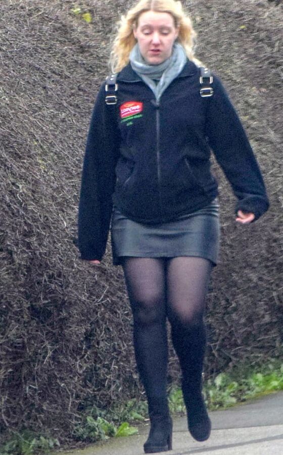 Street Pantyhose - Clueless BritCunt on the Street