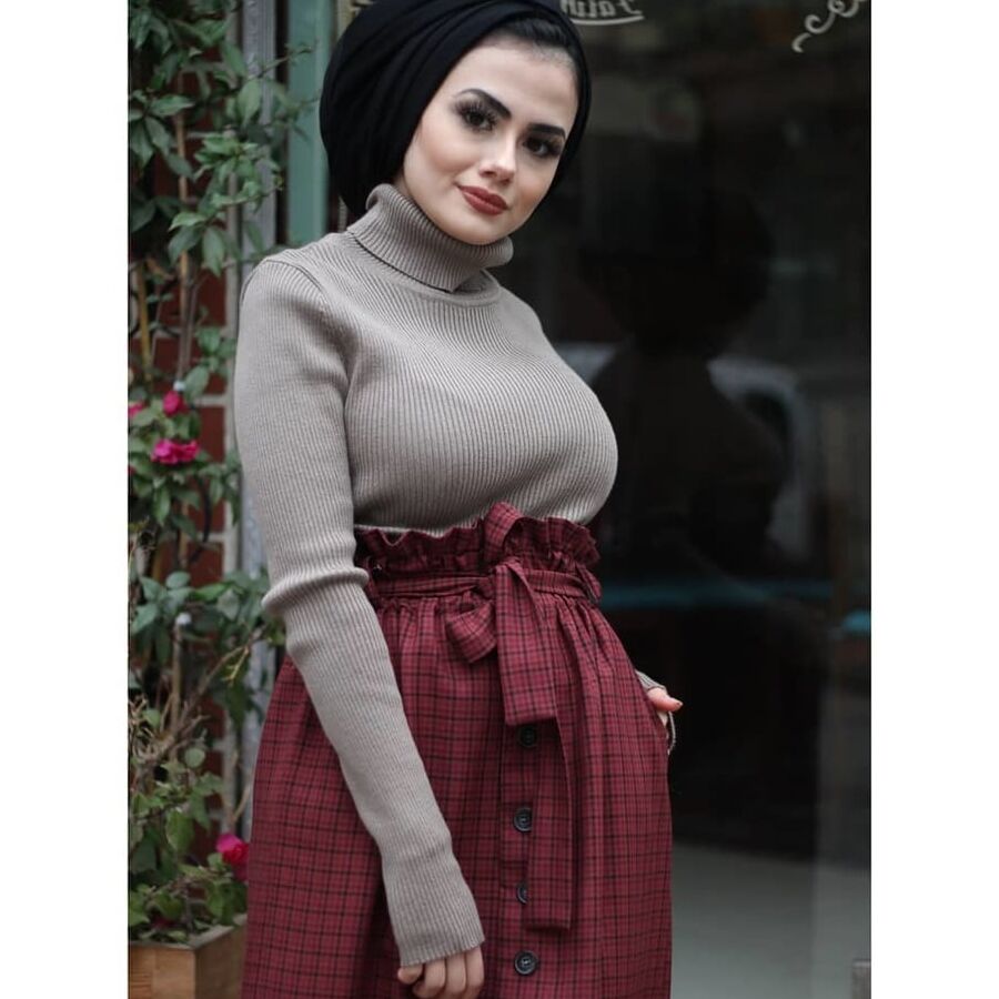 hot turkish hijab lady with and without hijab