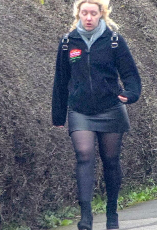 Street Pantyhose - Clueless BritCunt on the Street