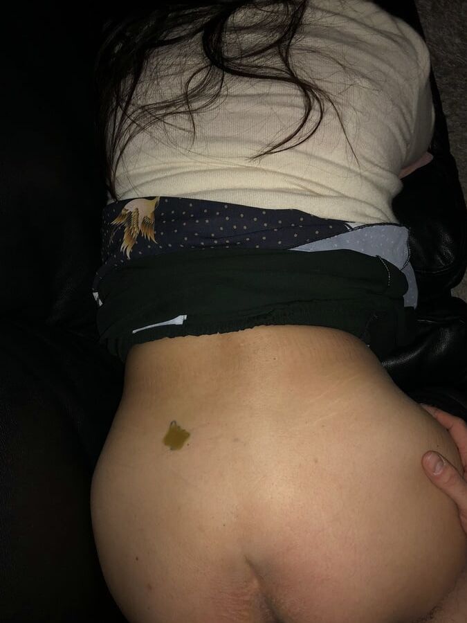 She teases on the couch in stayups, ends in a great fuck