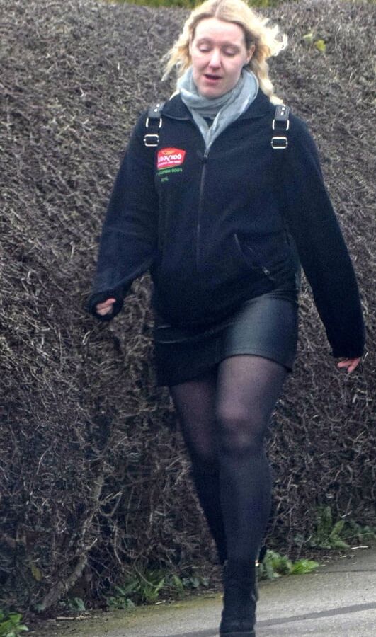 Street Pantyhose - Clueless BritCunt on the Street