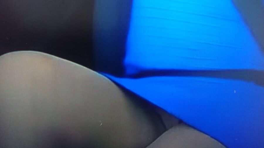 Upskirt fishnet stockings in racecar