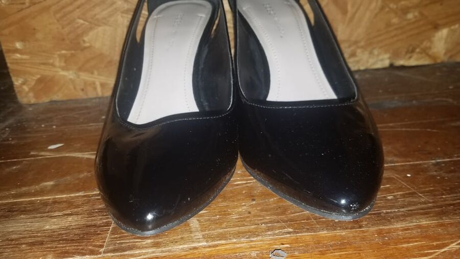 BCBGeneration "Blossom" Wedges - Black Pat.
