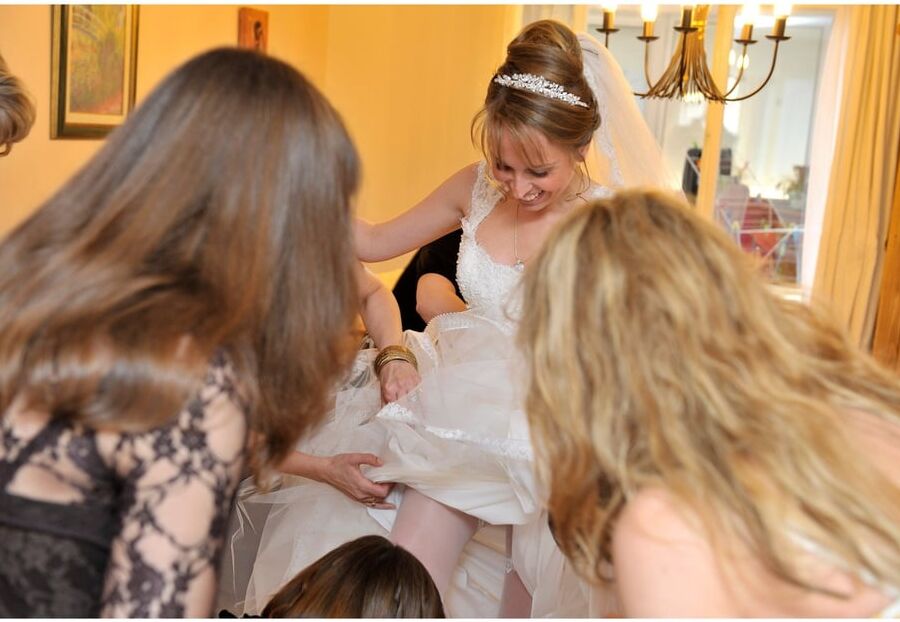 bride in sheer lingerie, beauty face