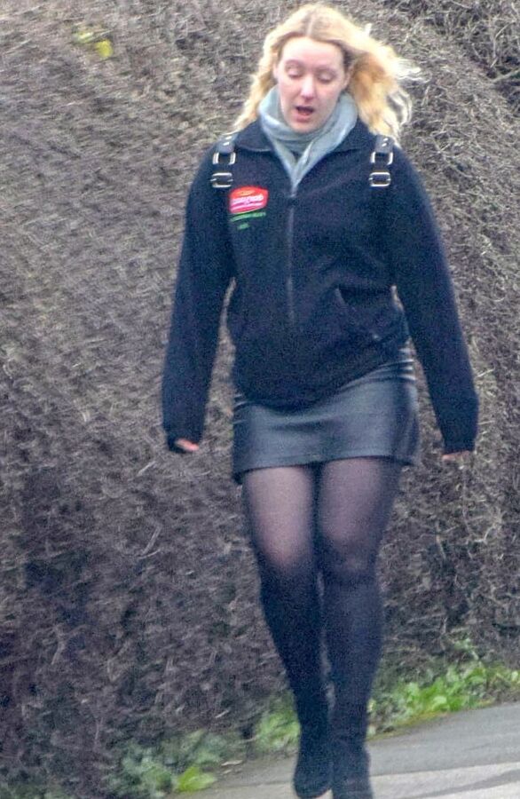 Street Pantyhose - Clueless BritCunt on the Street