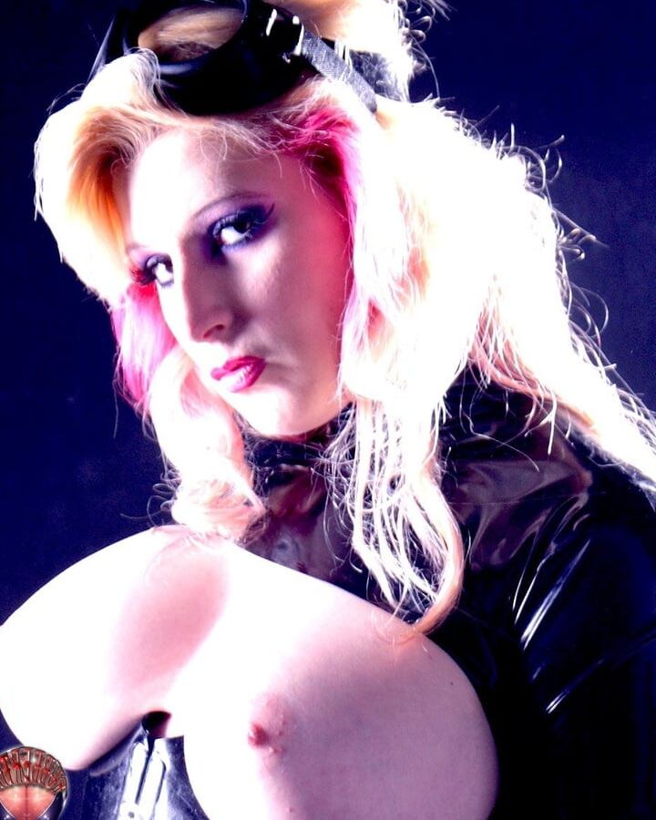german beauty lady in latex