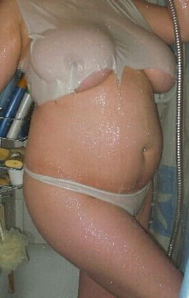 Chubby german, wet t-shirt
