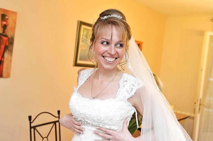 bride in sheer lingerie, beauty face