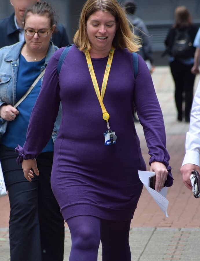 Street Pantyhose - Clueless BritCunt on the Street