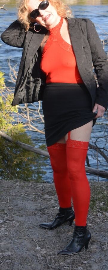Red Sheer Garter Dress
