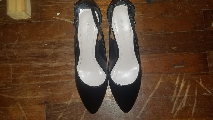BCBGeneration "Blossom" Wedges - Black Pat.