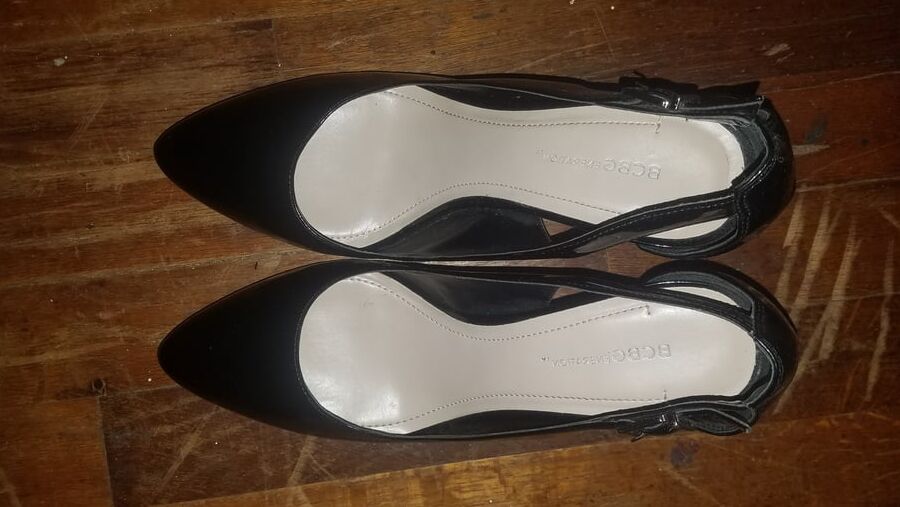 BCBGeneration "Blossom" Wedges - Black Pat.