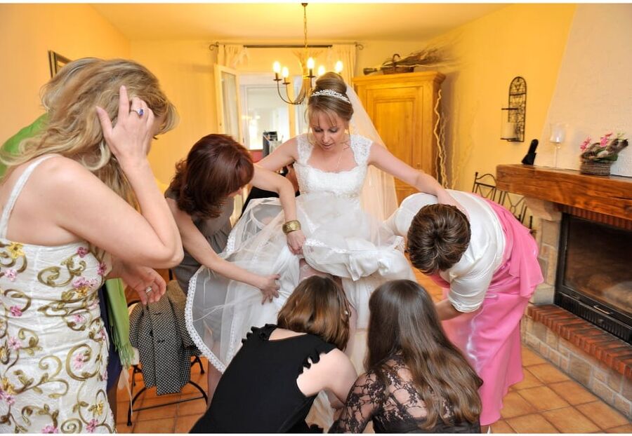 bride in sheer lingerie, beauty face