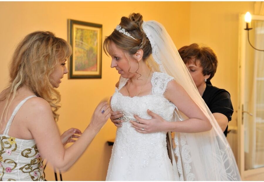 bride in sheer lingerie, beauty face
