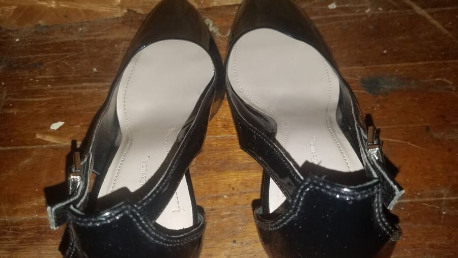 BCBGeneration "Blossom" Wedges - Black Pat.