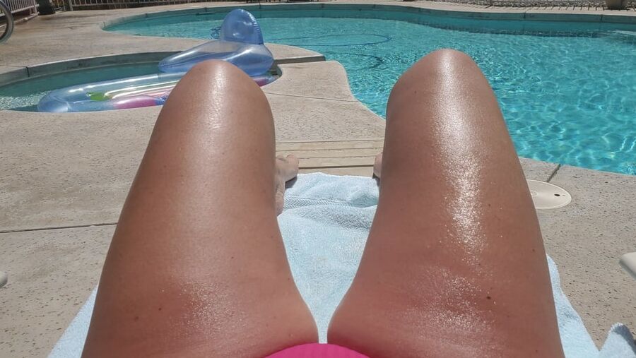 Tina at pool time.