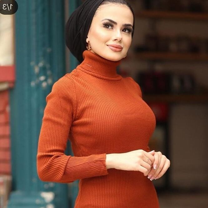hot turkish hijab lady with and without hijab