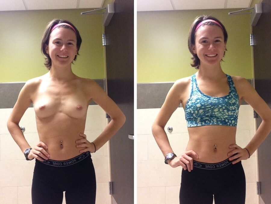 Before and After - Girls with Small and Perky Tits