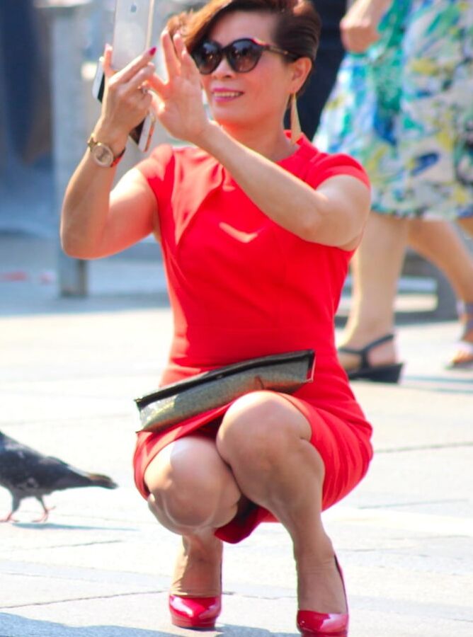 Street Pantyhose - Unaware Asians on the Street