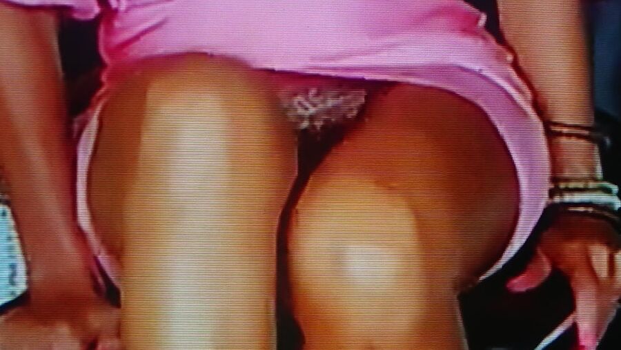 Talk show panty upskirt