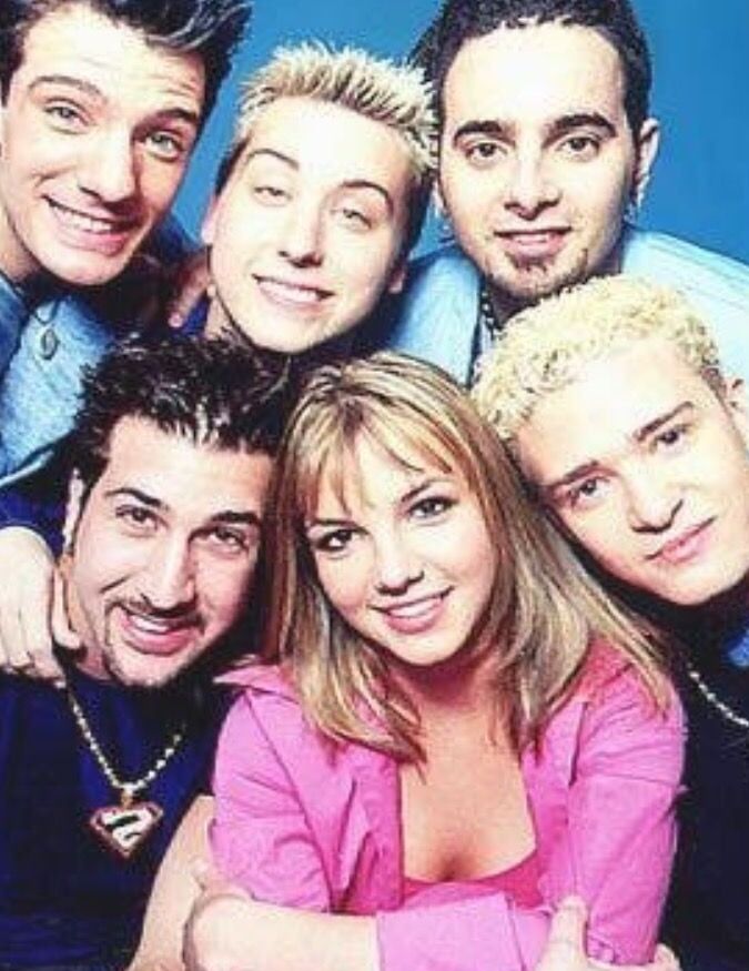 Britney Spears just before having fun with five cocks