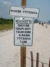 Chastity on beach