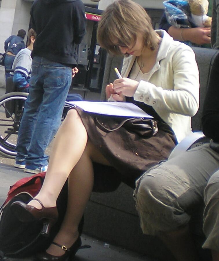 Street Pantyhose - Unaware Cunny Indoors