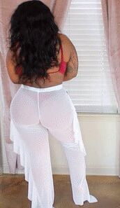 White Pants Red Thong Bikini