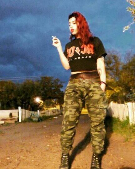 Argentinian Latina Smoking Goth bitch whore
