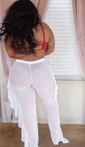 White Pants Red Thong Bikini