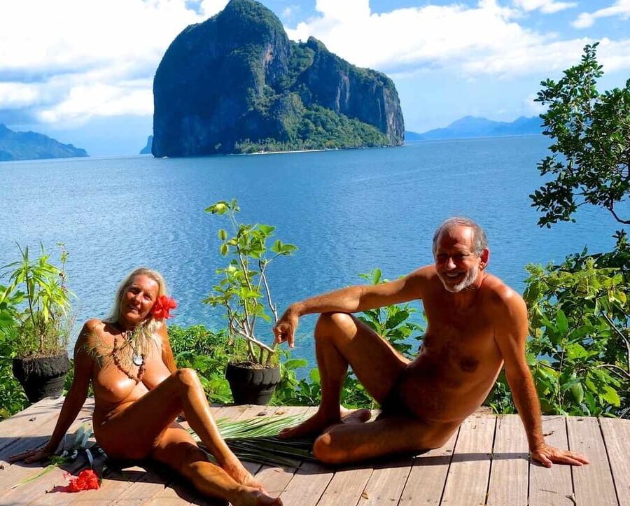 Vivid scenery of nude beach