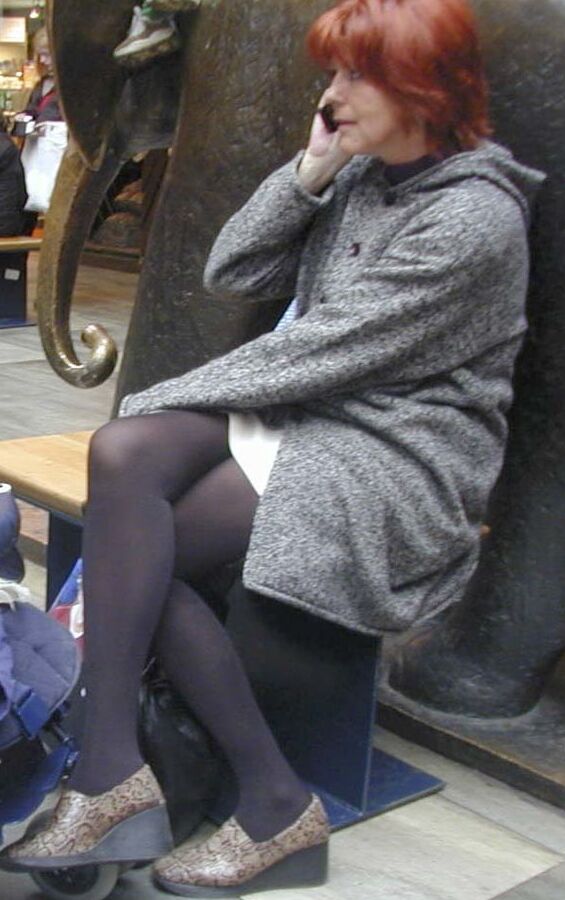 Street Pantyhose - Unaware Cunny Indoors