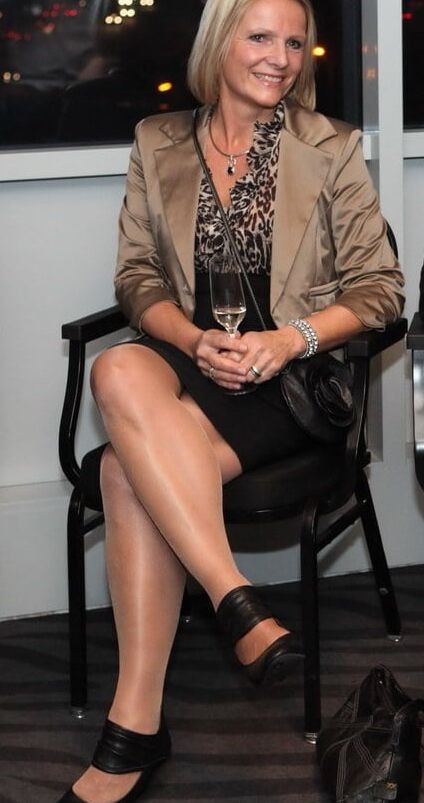 Two Mature Business Cunts in Pantyhose - Who Gets it First?