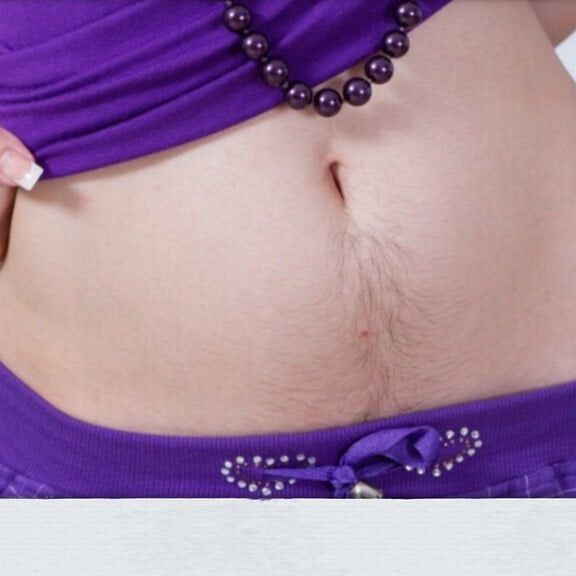 Girls Hairy belly happy trail