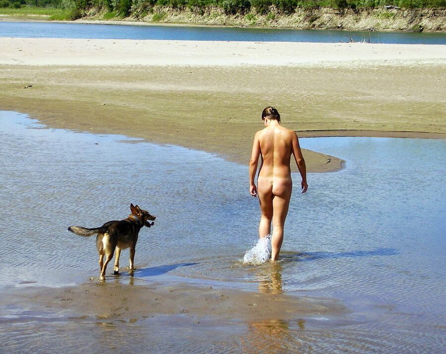 Vivid scenery of nude beach