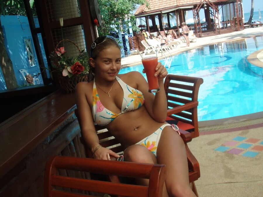 Big breast in bikini .
