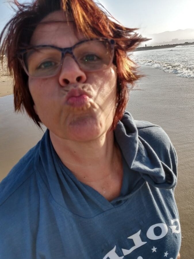 Tina at the beach