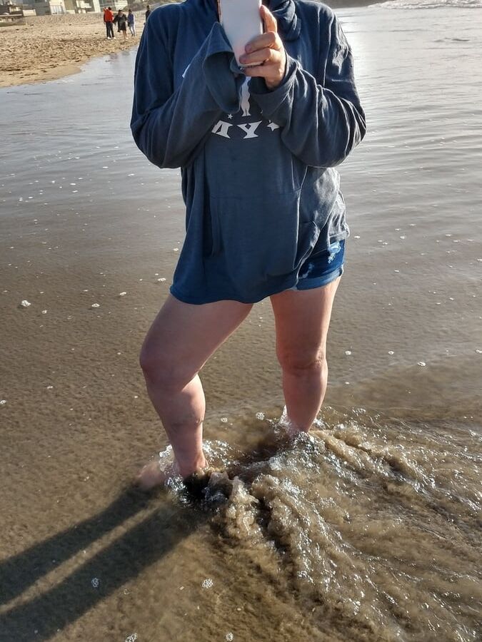 Tina at the beach